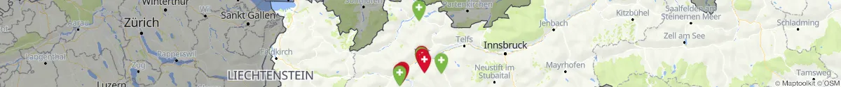 Map view for Pharmacies emergency services nearby Pfafflar (Reutte, Tirol)